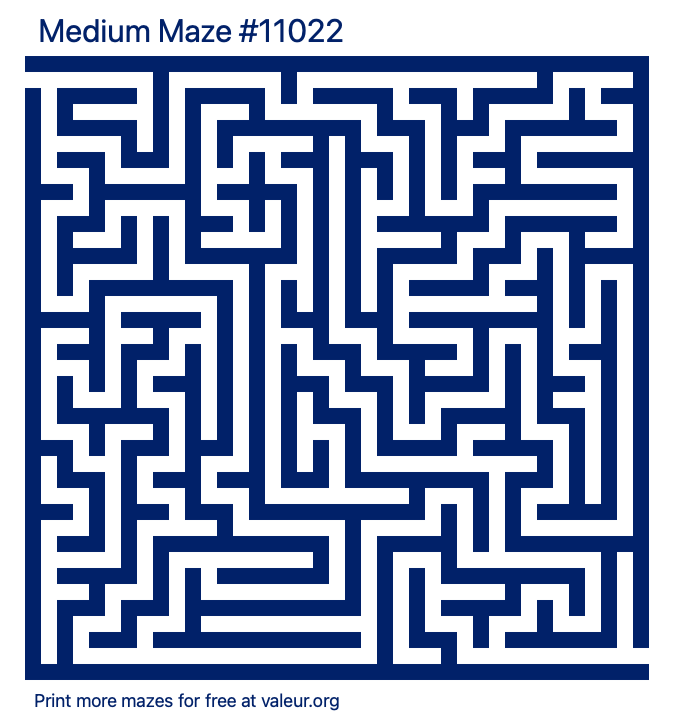 Free Printable Medium Maze number 11022