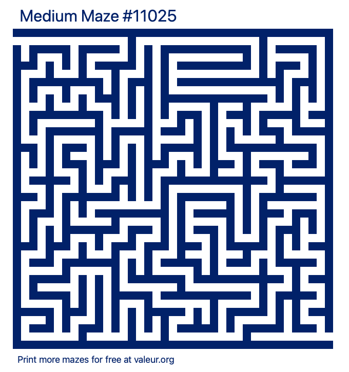 Free Printable Medium Maze number 11025