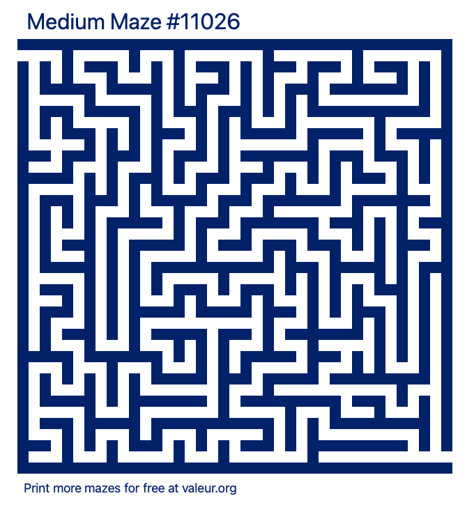 Free Printable Medium Maze number 11026