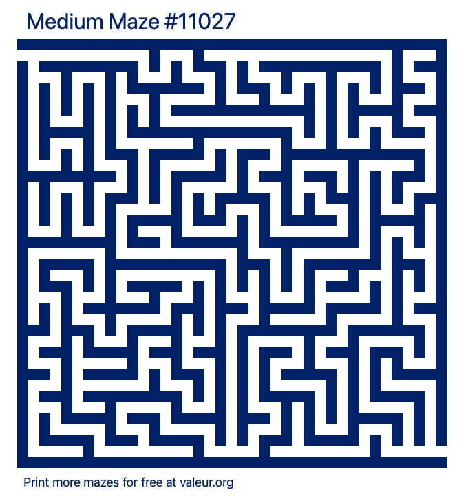 Free Printable Medium Maze number 11027