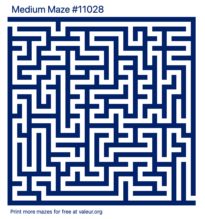 Free Printable Medium Maze number 11028