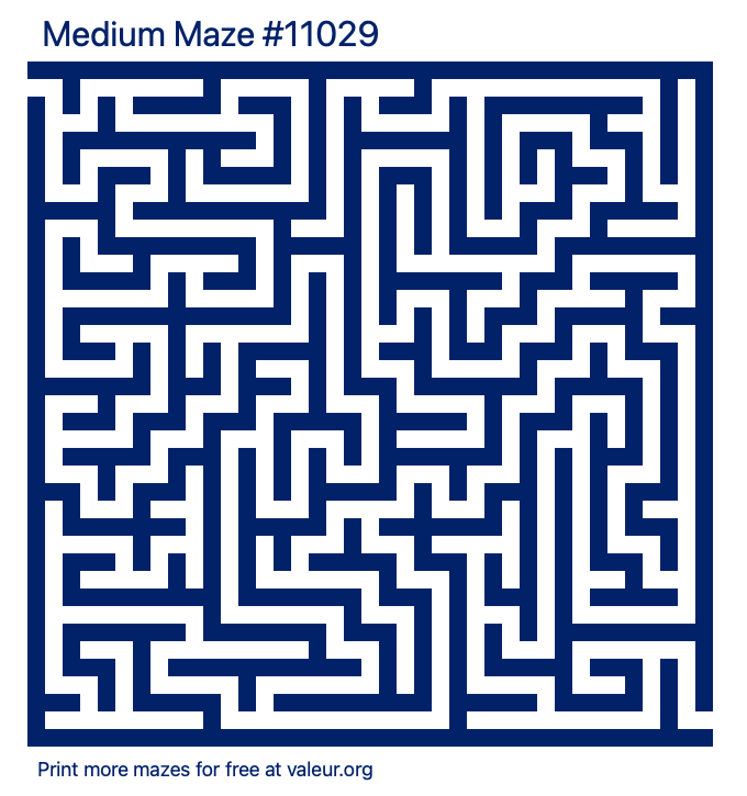 Free Printable Medium Maze number 11029