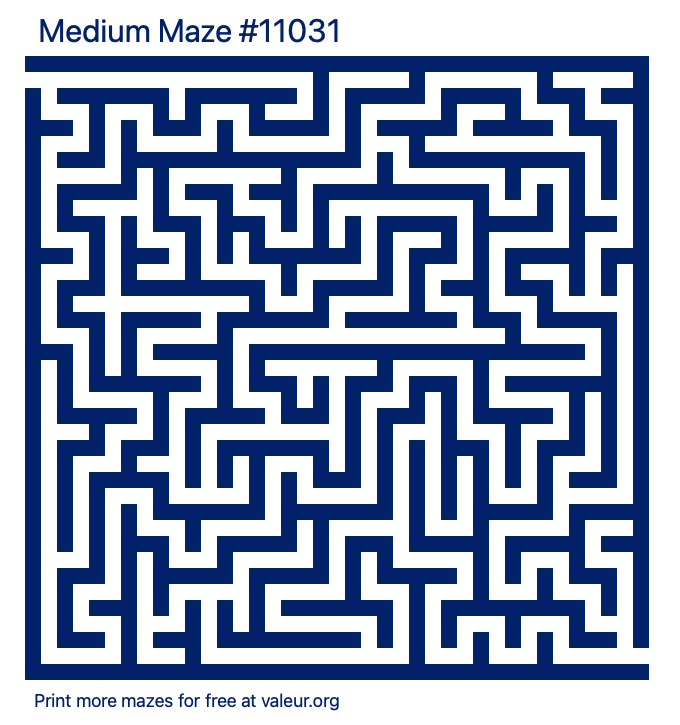 Free Printable Medium Maze number 11031
