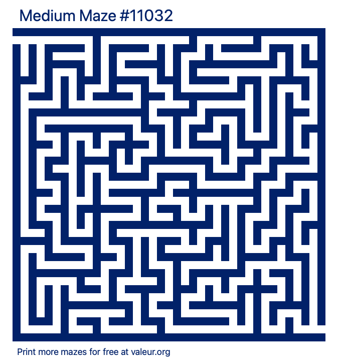 Free Printable Medium Maze number 11032