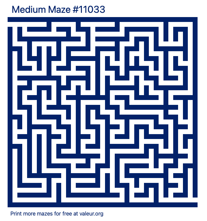 Free Printable Medium Maze number 11033