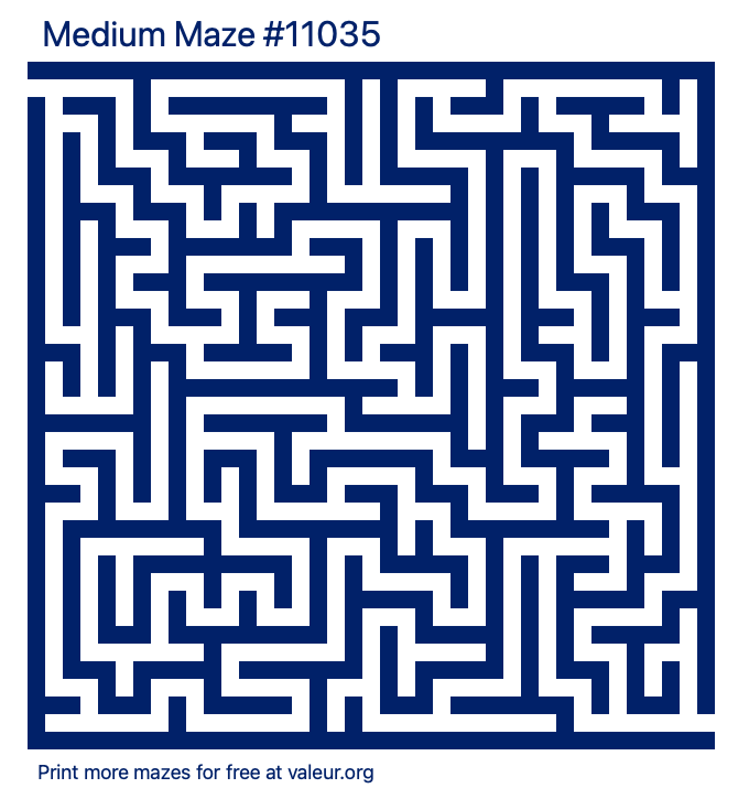 Free Printable Medium Maze number 11035