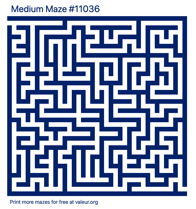 Free Printable Medium Maze number 11036