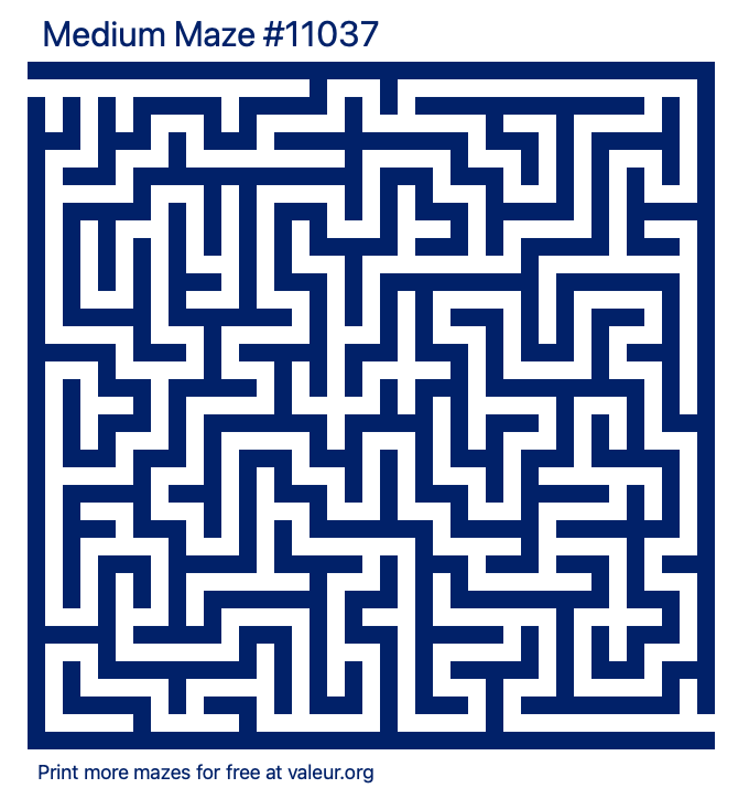Free Printable Medium Maze number 11037
