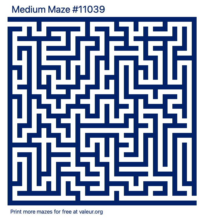 Free Printable Medium Maze number 11039