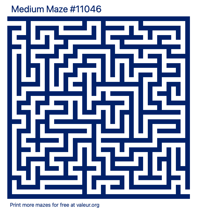 Free Printable Medium Maze number 11046