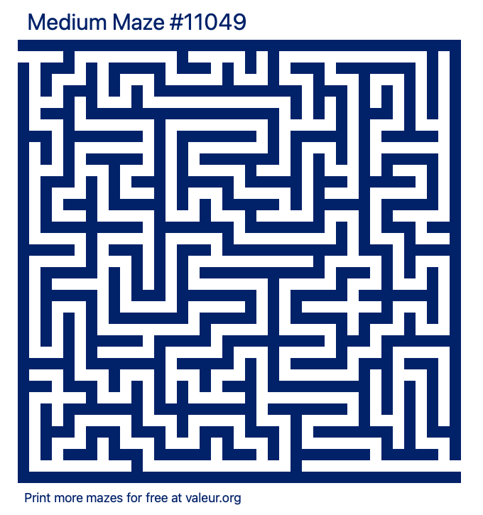 Free Printable Medium Maze number 11049