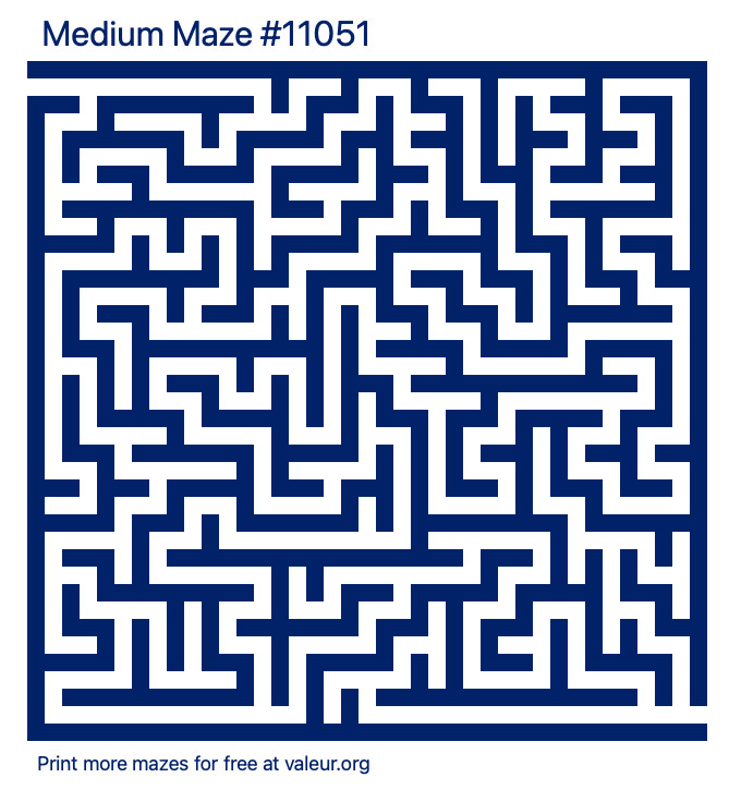 Free Printable Medium Maze number 11051