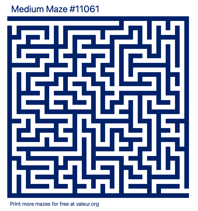 Free Printable Medium Maze number 11061