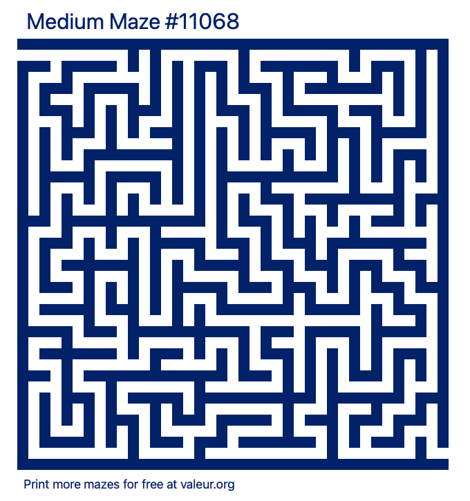 Free Printable Medium Maze number 11068