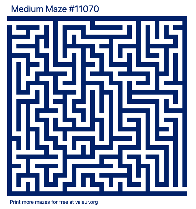 Free Printable Medium Maze number 11070