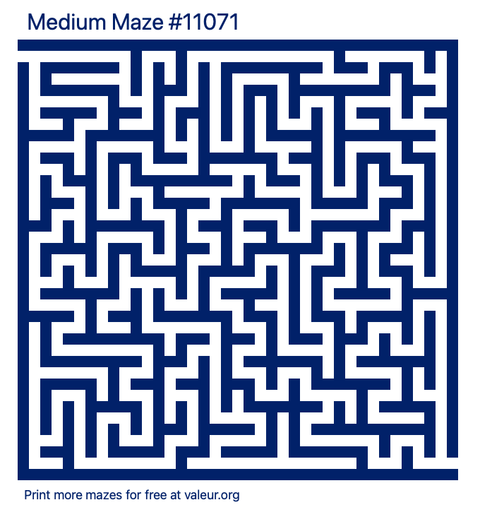 Free Printable Medium Maze number 11071