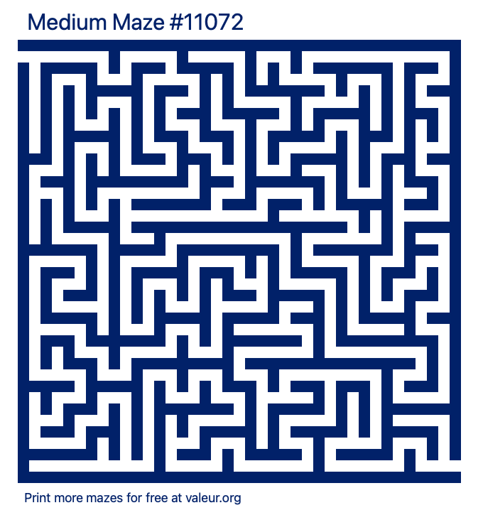 Free Printable Medium Maze number 11072