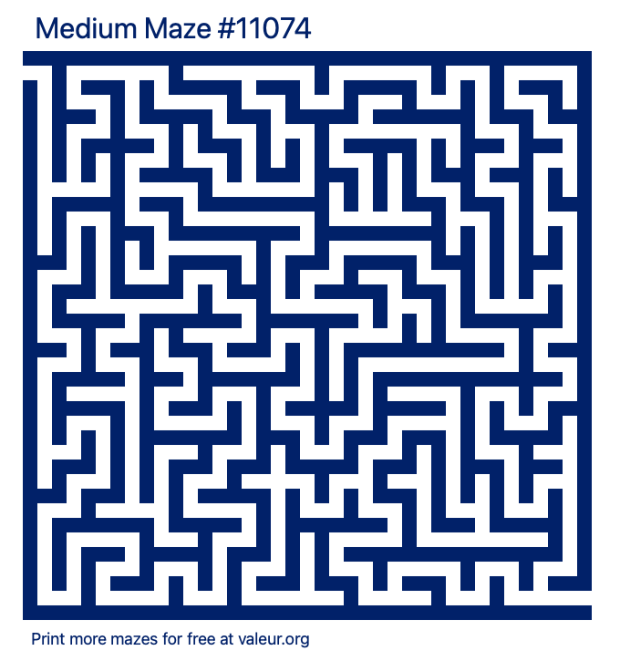 Free Printable Medium Maze number 11074