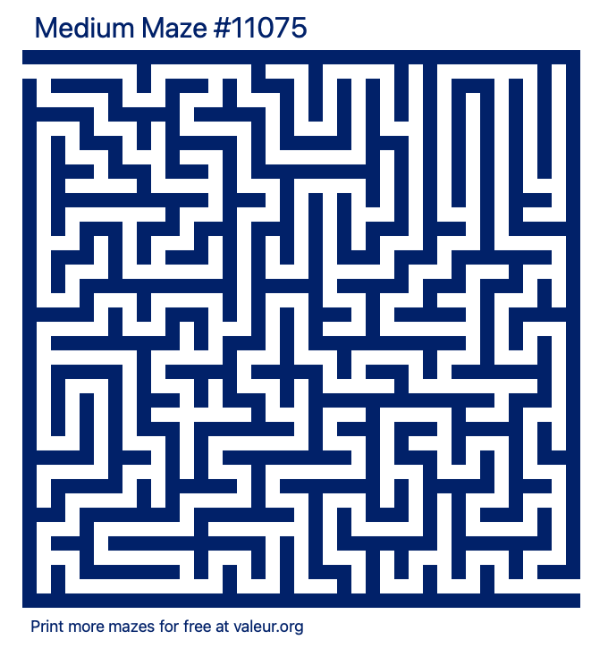Free Printable Medium Maze number 11075