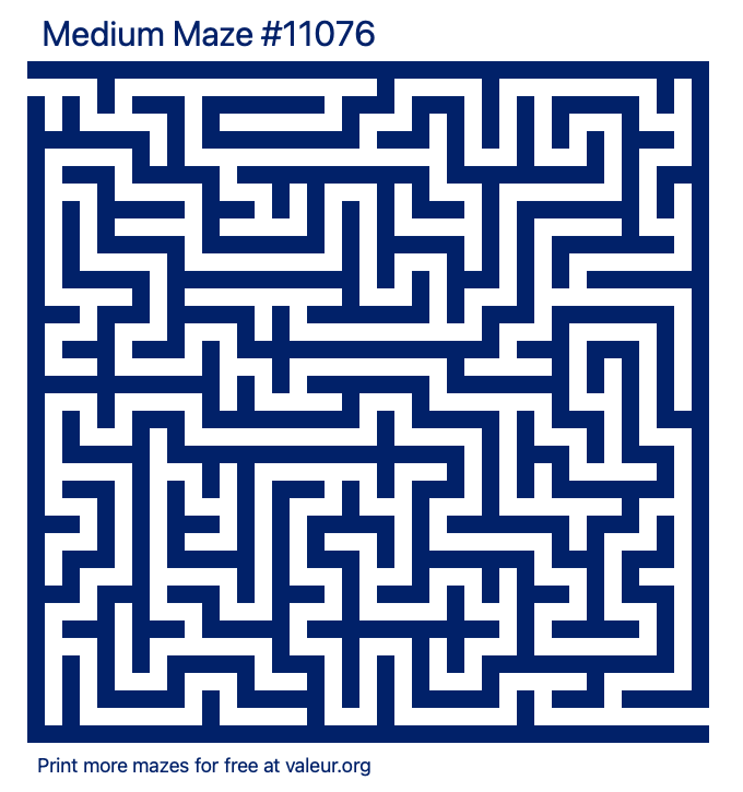 Free Printable Medium Maze number 11076