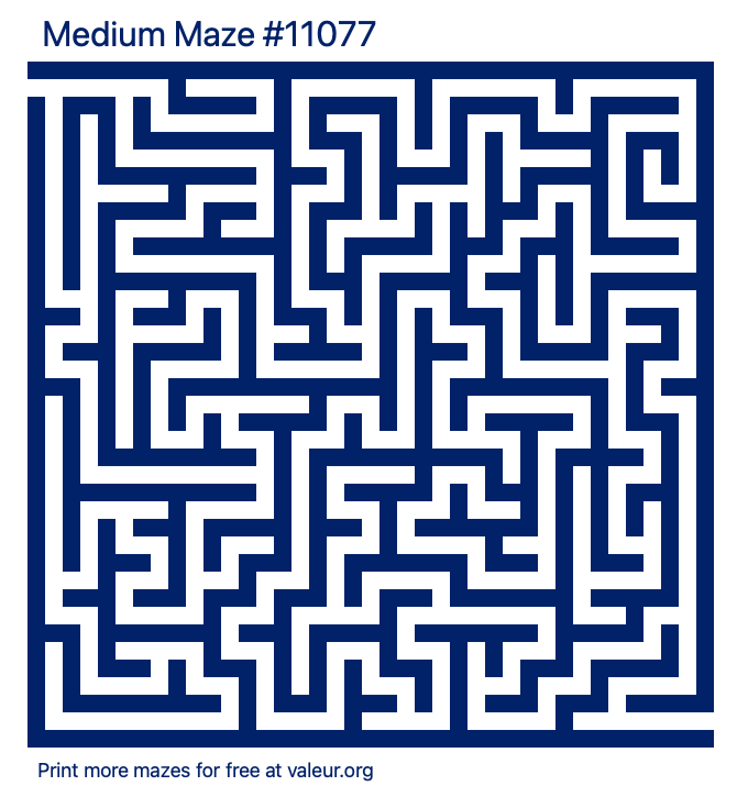 Free Printable Medium Maze number 11077