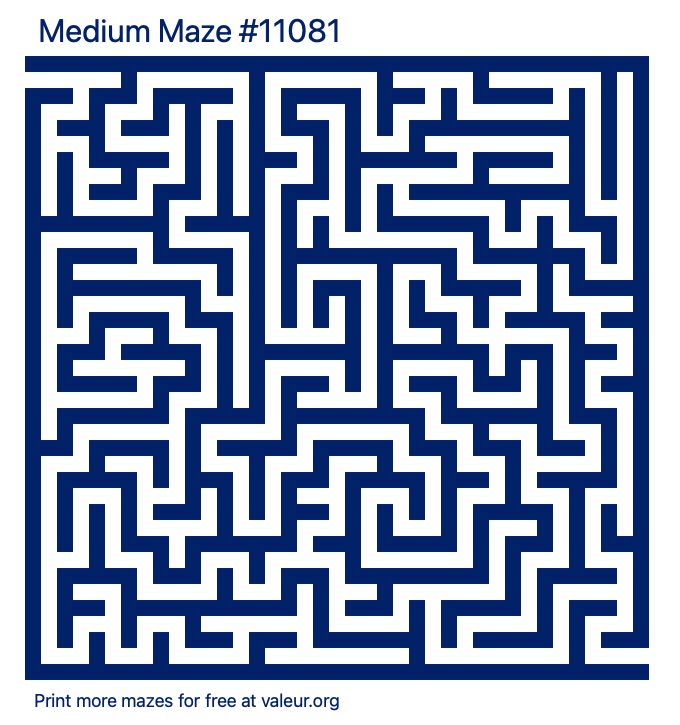 Free Printable Medium Maze number 11081