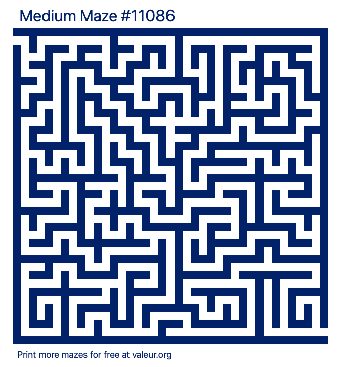 Free Printable Medium Maze number 11086