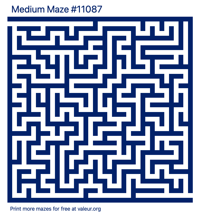 Free Printable Medium Maze number 11087