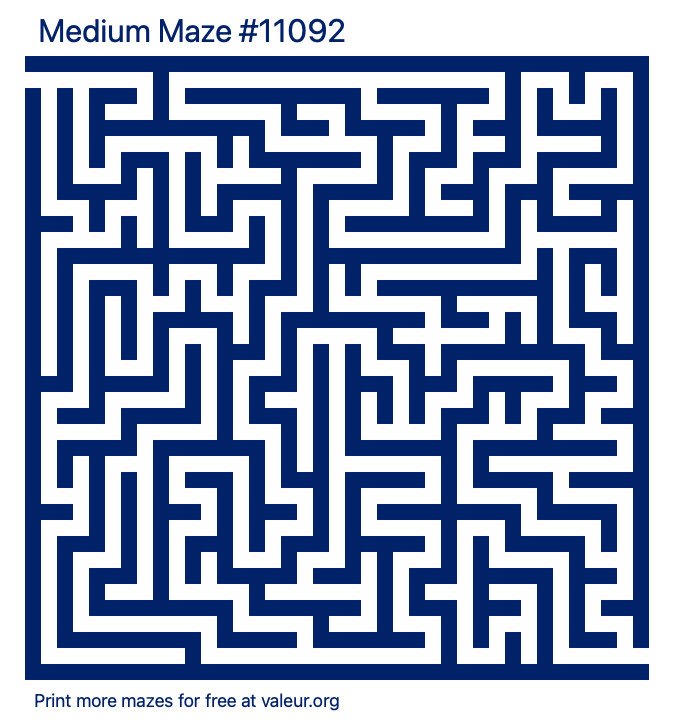 Free Printable Medium Maze number 11092