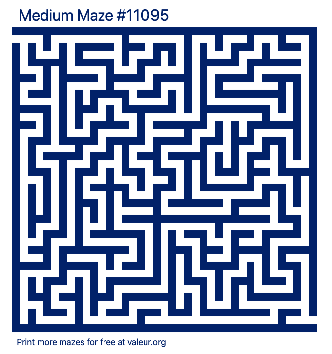 Free Printable Medium Maze number 11095