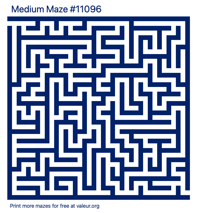 Free Printable Medium Maze number 11096