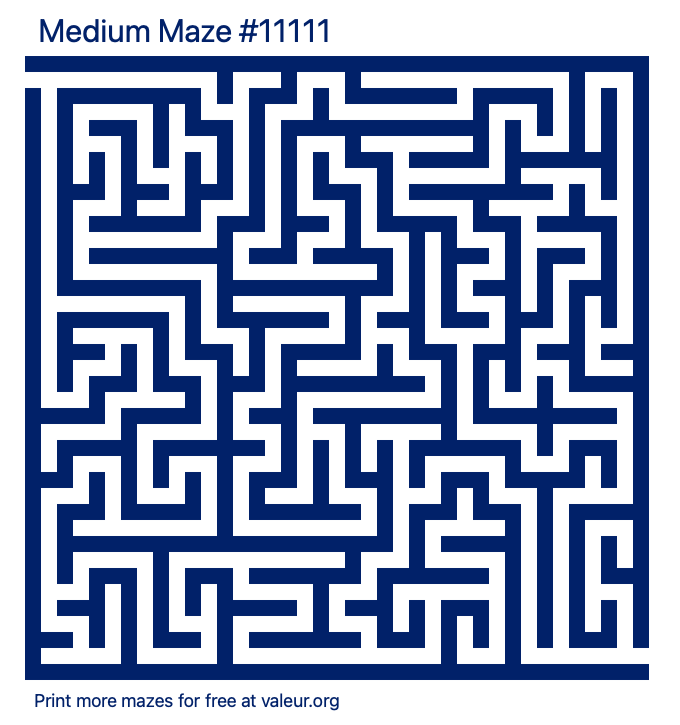 Free Printable Medium Maze number 11111