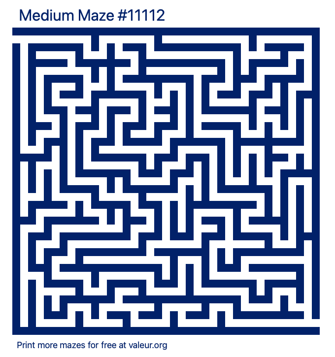 Free Printable Medium Maze number 11112