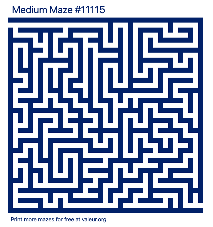 Free Printable Medium Maze number 11115