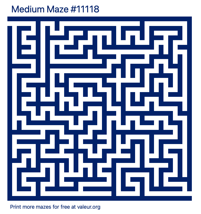 Free Printable Medium Maze number 11118