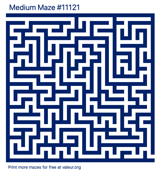 Free Printable Medium Maze number 11121