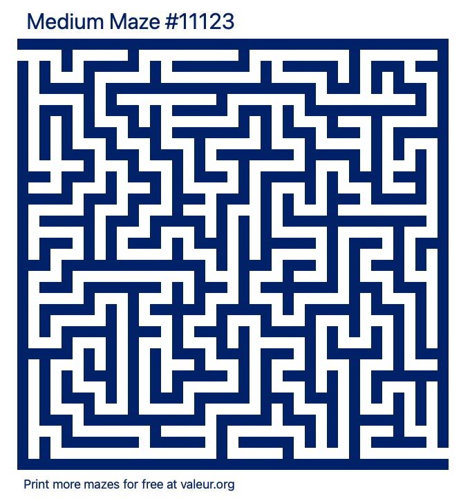 Free Printable Medium Maze number 11123