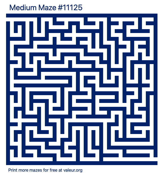 Free Printable Medium Maze number 11125