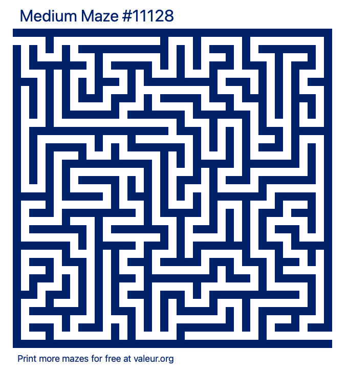 Free Printable Medium Maze number 11128