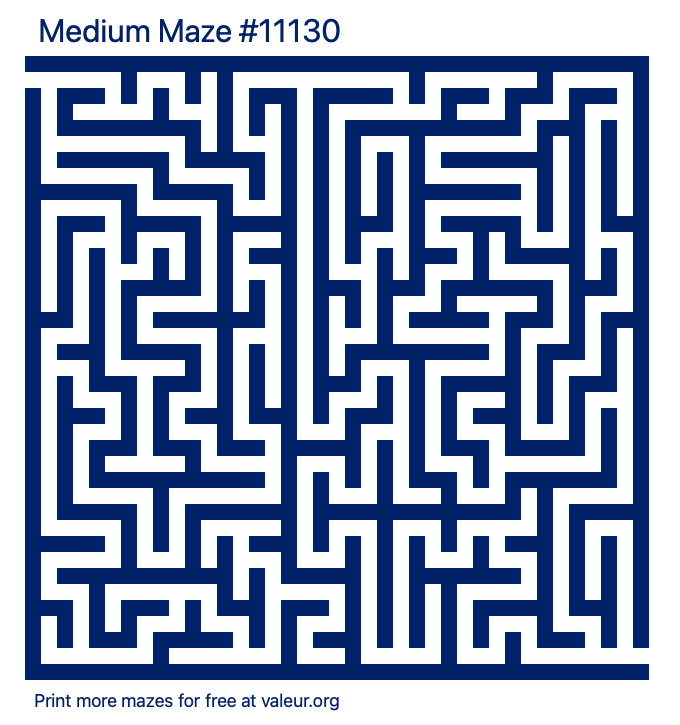 Free Printable Medium Maze number 11130