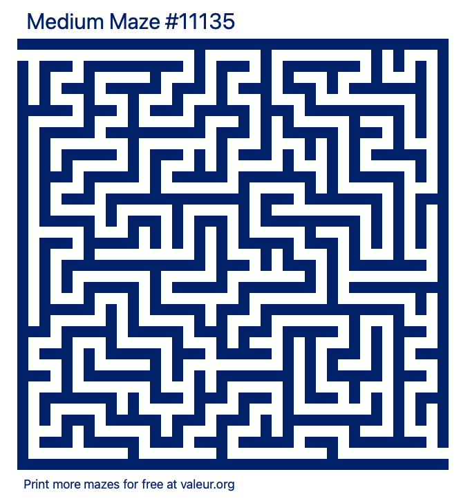 Free Printable Medium Maze number 11135