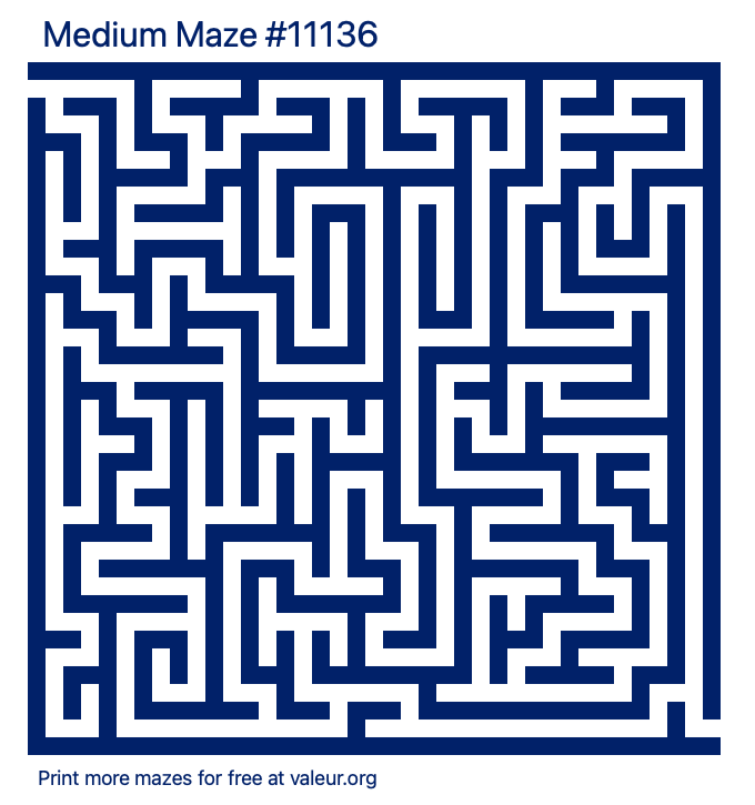 Free Printable Medium Maze number 11136