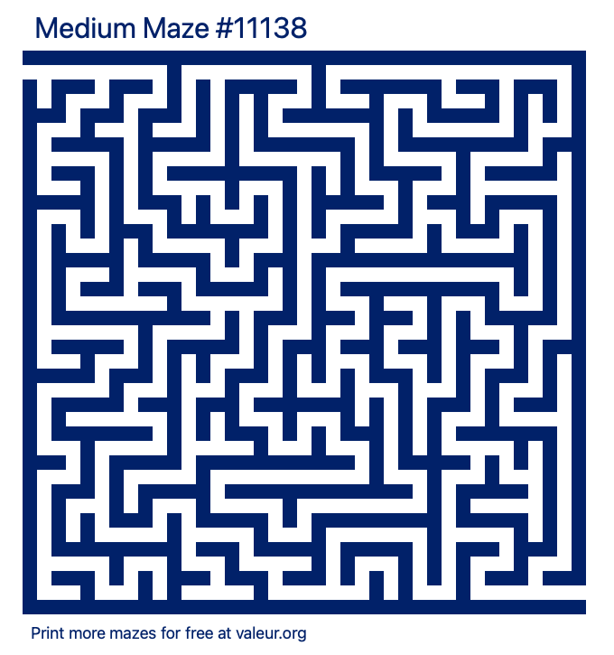 Free Printable Medium Maze number 11138