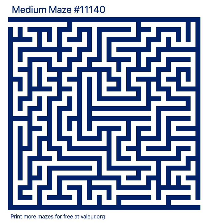 Free Printable Medium Maze number 11140