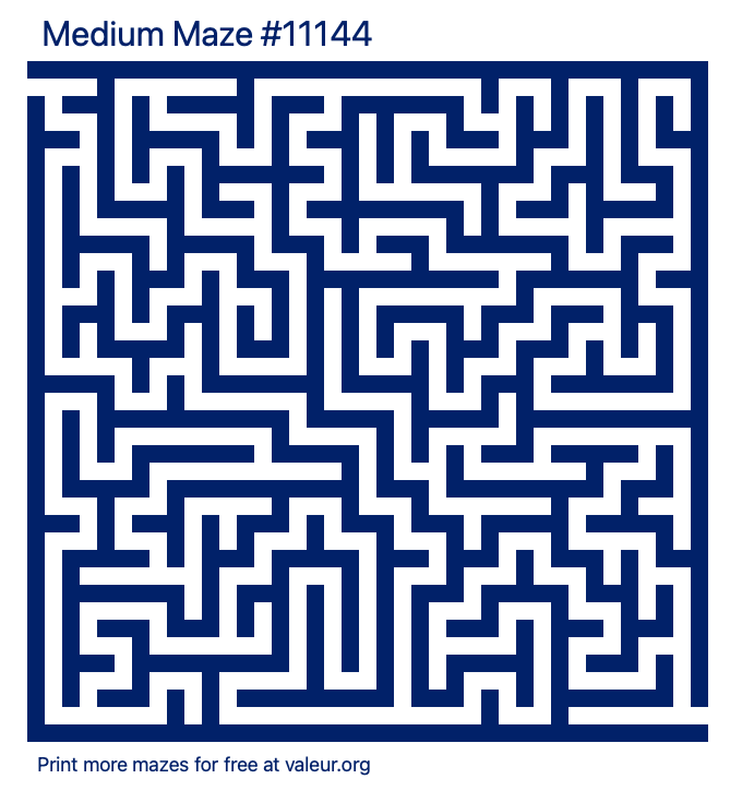 Free Printable Medium Maze number 11144