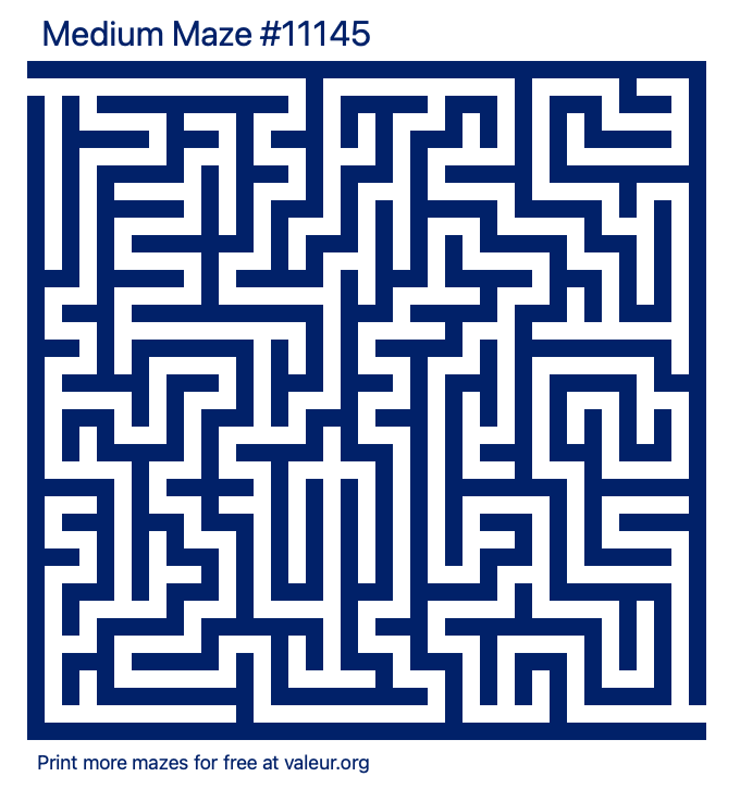 Free Printable Medium Maze number 11145