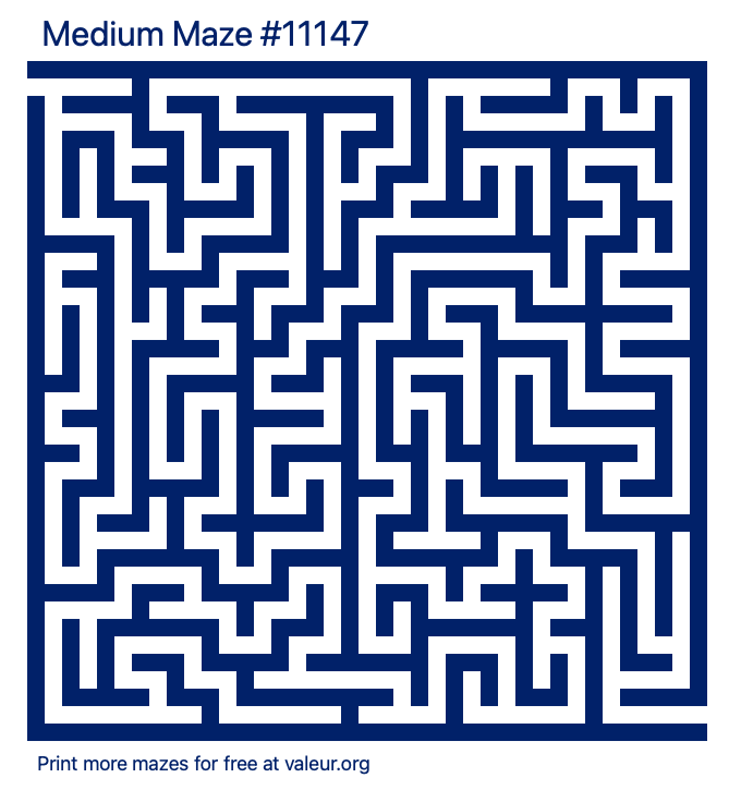Free Printable Medium Maze number 11147