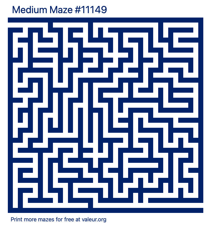 Free Printable Medium Maze number 11149