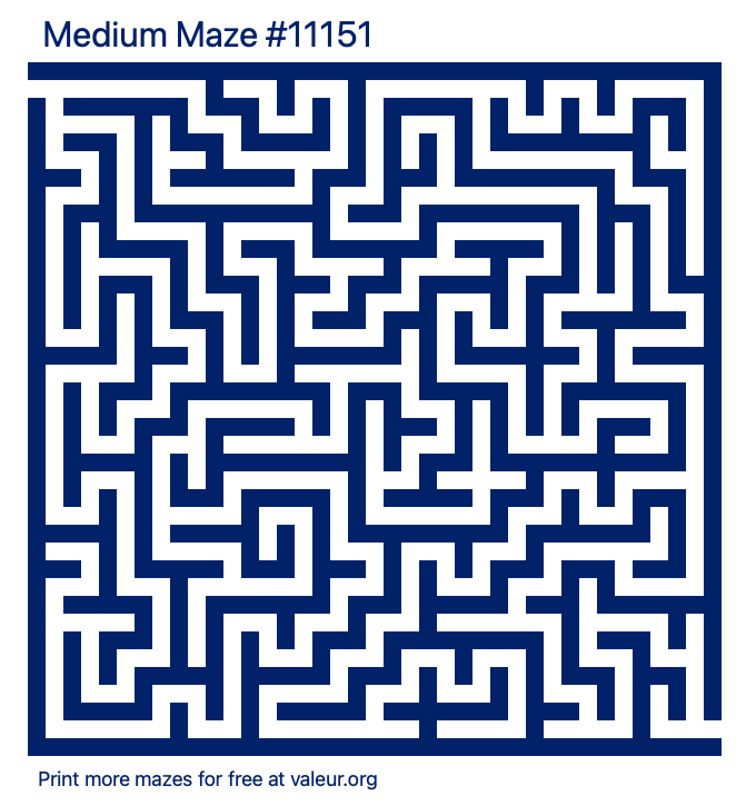 Free Printable Medium Maze number 11151
