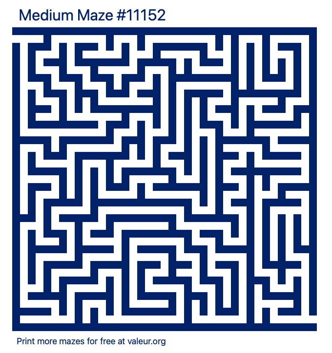Free Printable Medium Maze number 11152